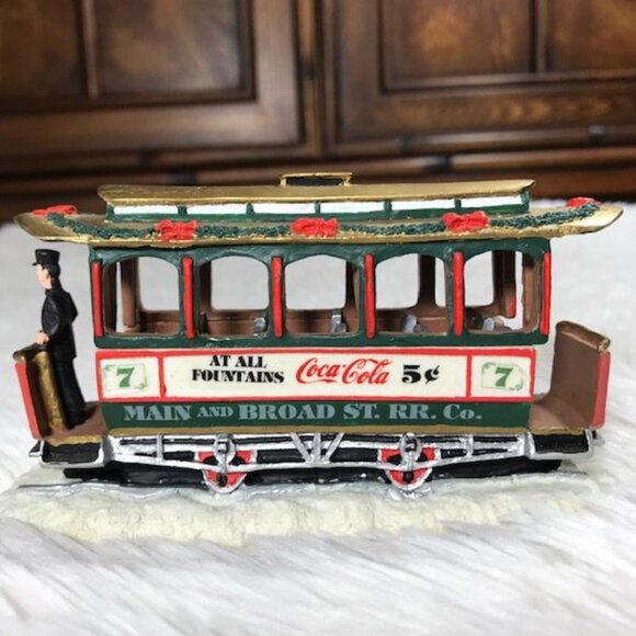 Vintage Coca-Cola Trolley Car Town Square Collection Accessory - Picture 3 of 8